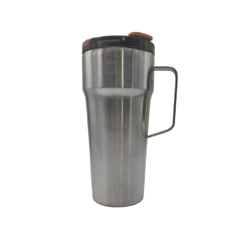 Double Wall Vacuum Insulated Travel Mug with Handle