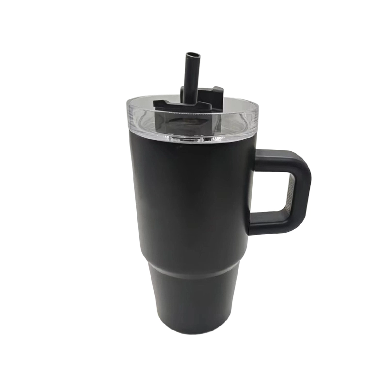 Leak Proof Stainless Steel Tumbler with Straw and Handle